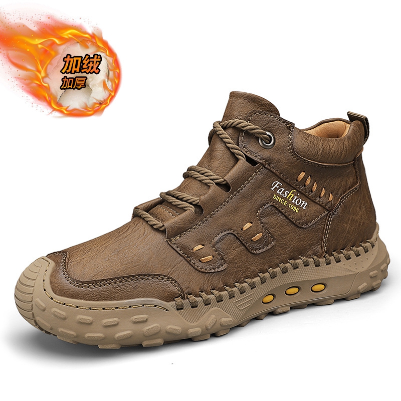 Crossfit Outdoor - Botas Masculinas de Couro Microfibra para