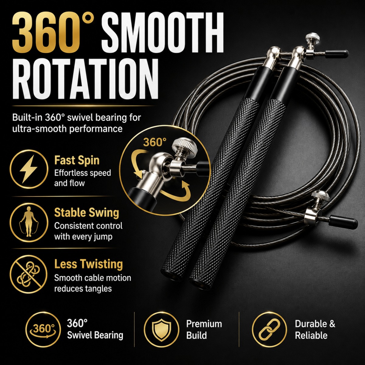 Jump Rope Speed Bearing - Corda de Pular com Rolamento de